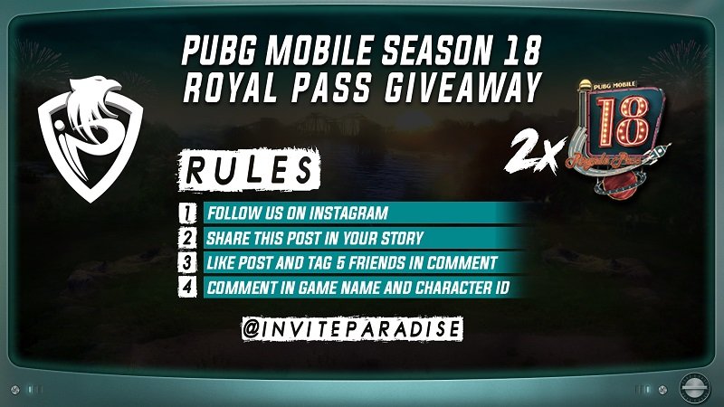 pubg season 18 royal pass giveaway